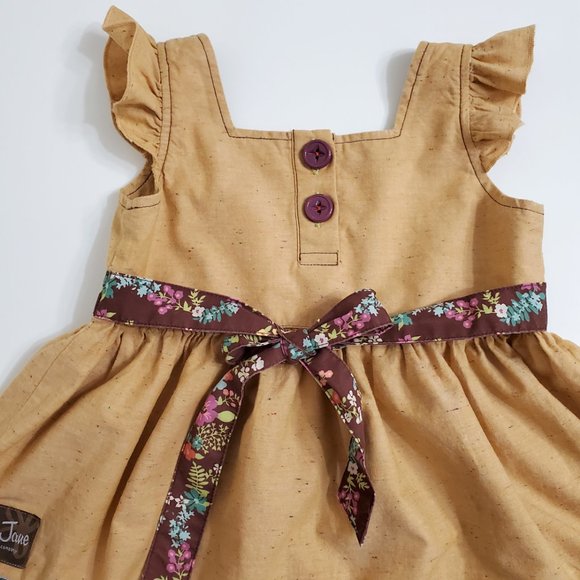 Matilda Jane Girl Secret Fields Golden Love Me Dress 2 Mustard Yellow Ru… - Picture 8 of 11